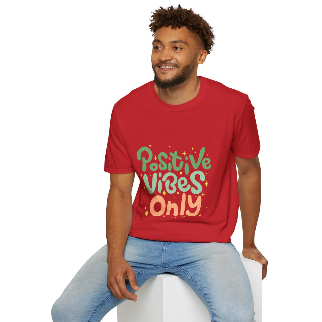 Positive Vibes Only Text Printed T-Shirt - Feel Good Vibes T-shirt