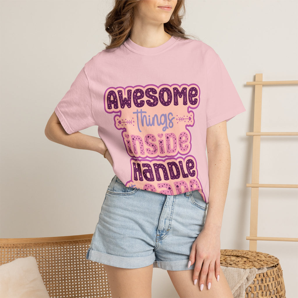 Retro "Awesome Things Inside, Handle With Care" T-Shirt