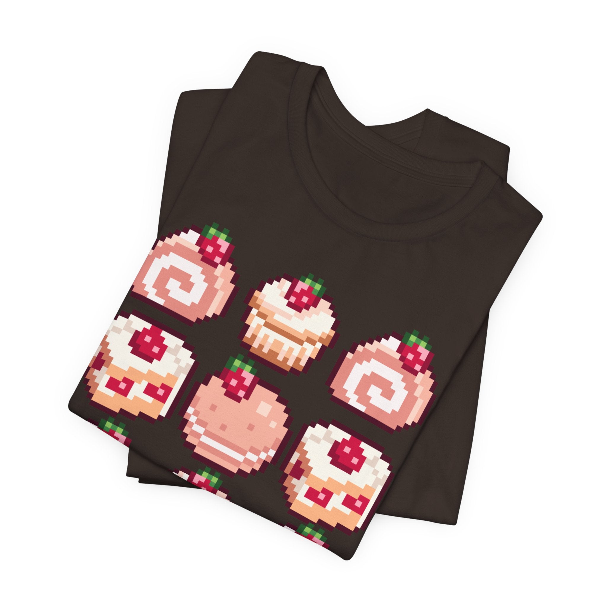 Kawaii Strawberry Pastry T-Shirt — Cute Pixel Dessert Tee