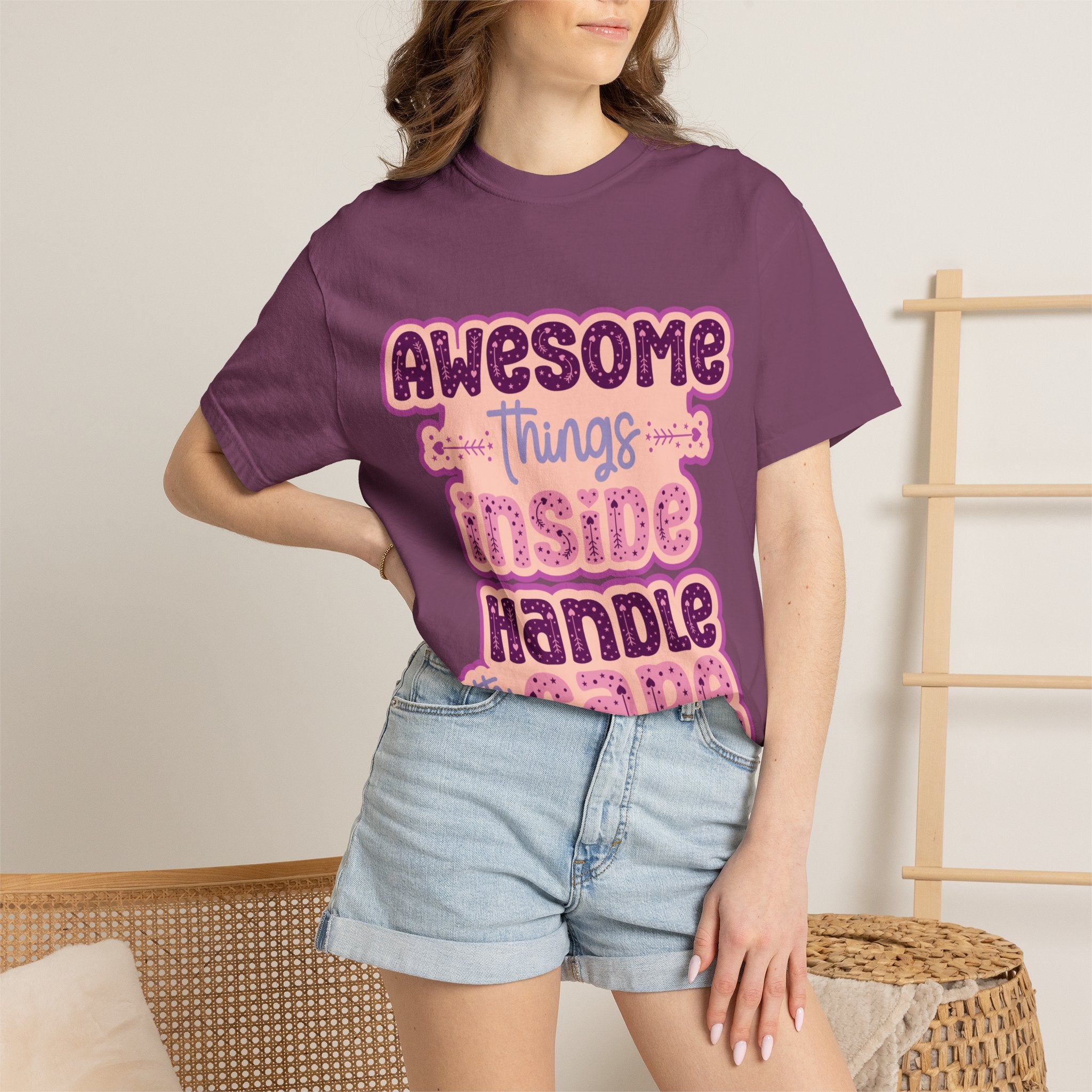 Retro "Awesome Things Inside, Handle With Care" T-Shirt