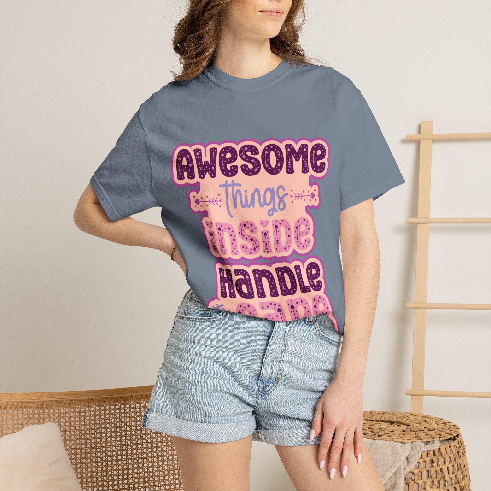Retro "Awesome Things Inside, Handle With Care" T-Shirt