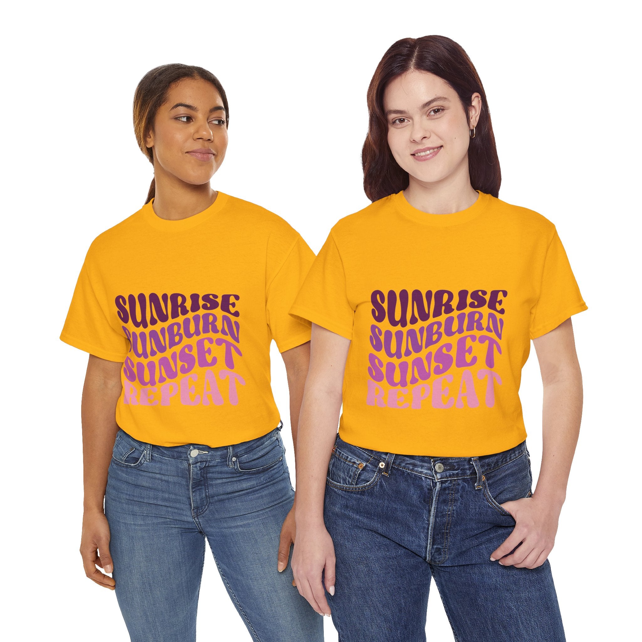 Sunrise Sunburn Sunset Repeat Retro Beach Tee