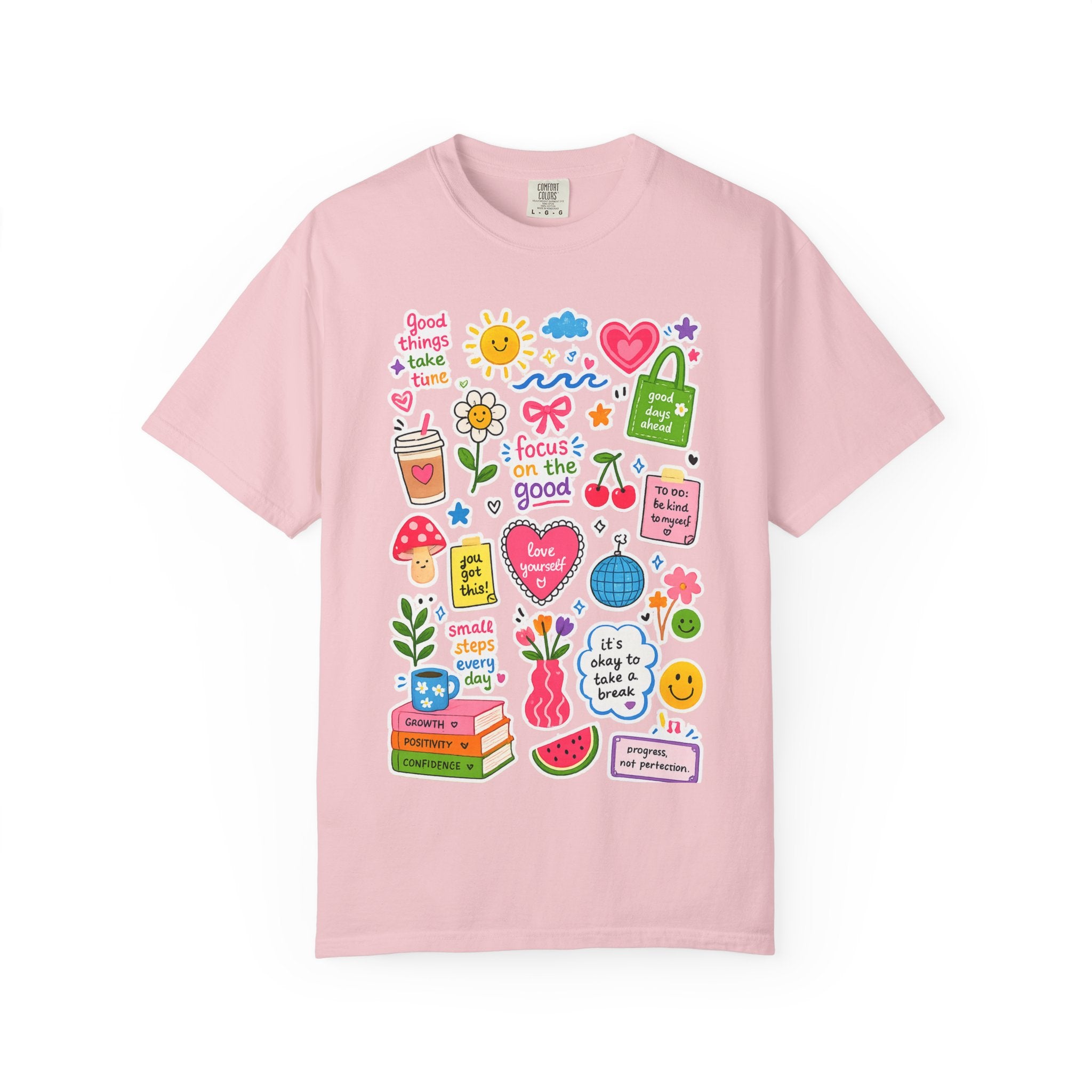 Positive Doodles Graphic T-Shirt — "Focus on the Good" Inspirational Tee