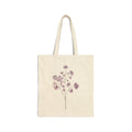Lavender Stem Canvas Tote Bag — Minimal Purple Wildflower Cotton Tote