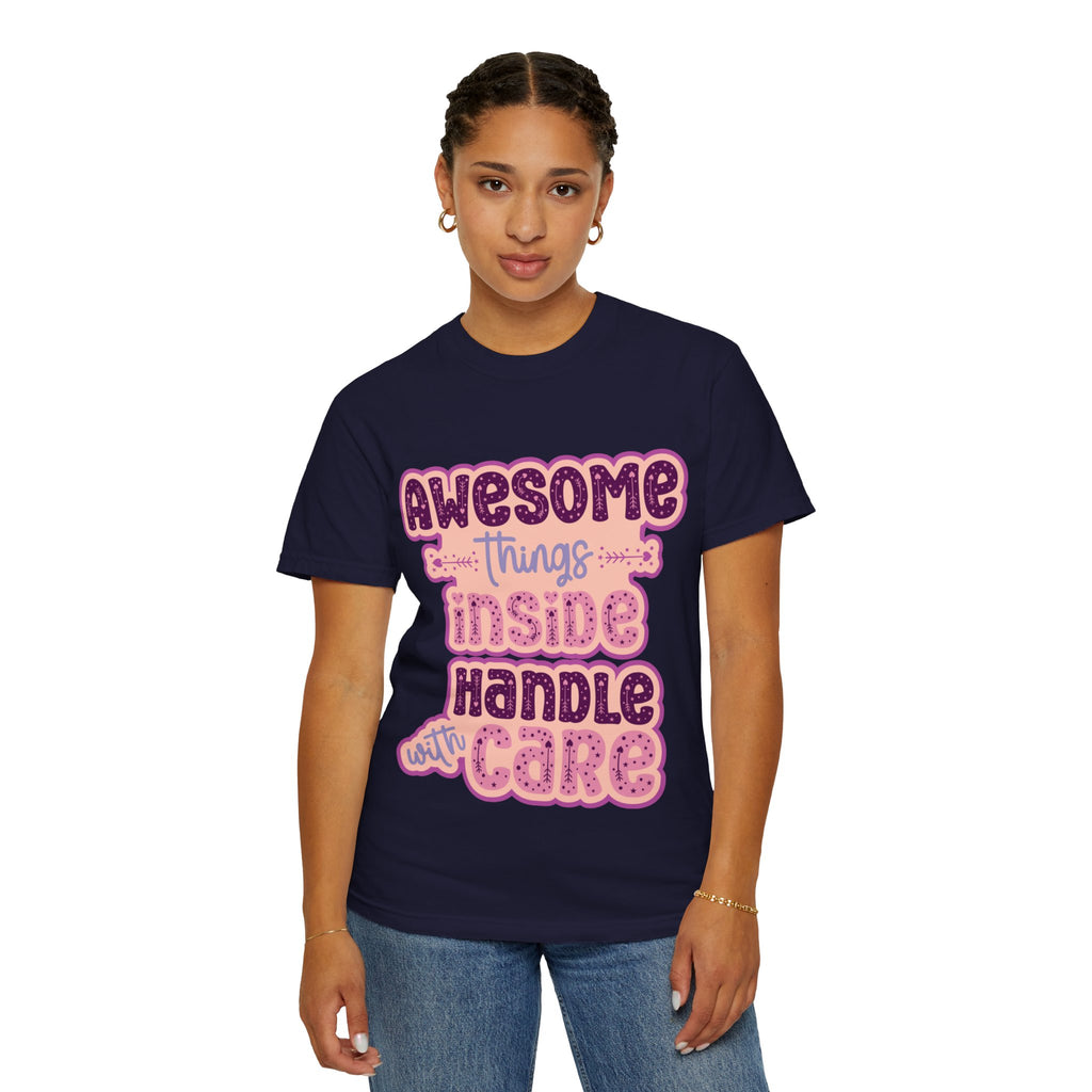Retro "Awesome Things Inside, Handle With Care" T-Shirt