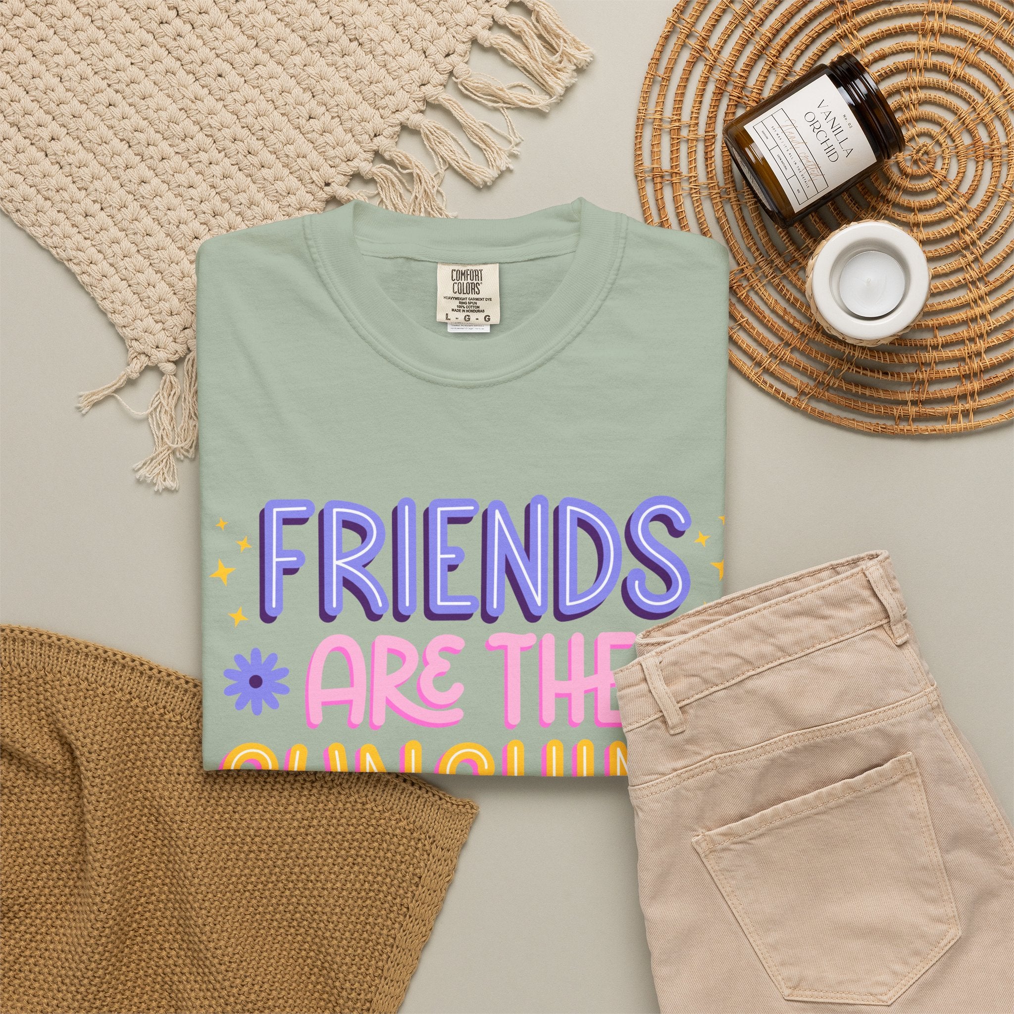 Friends Are the Sunshine of Life Text Printed UnisexT-Shirt