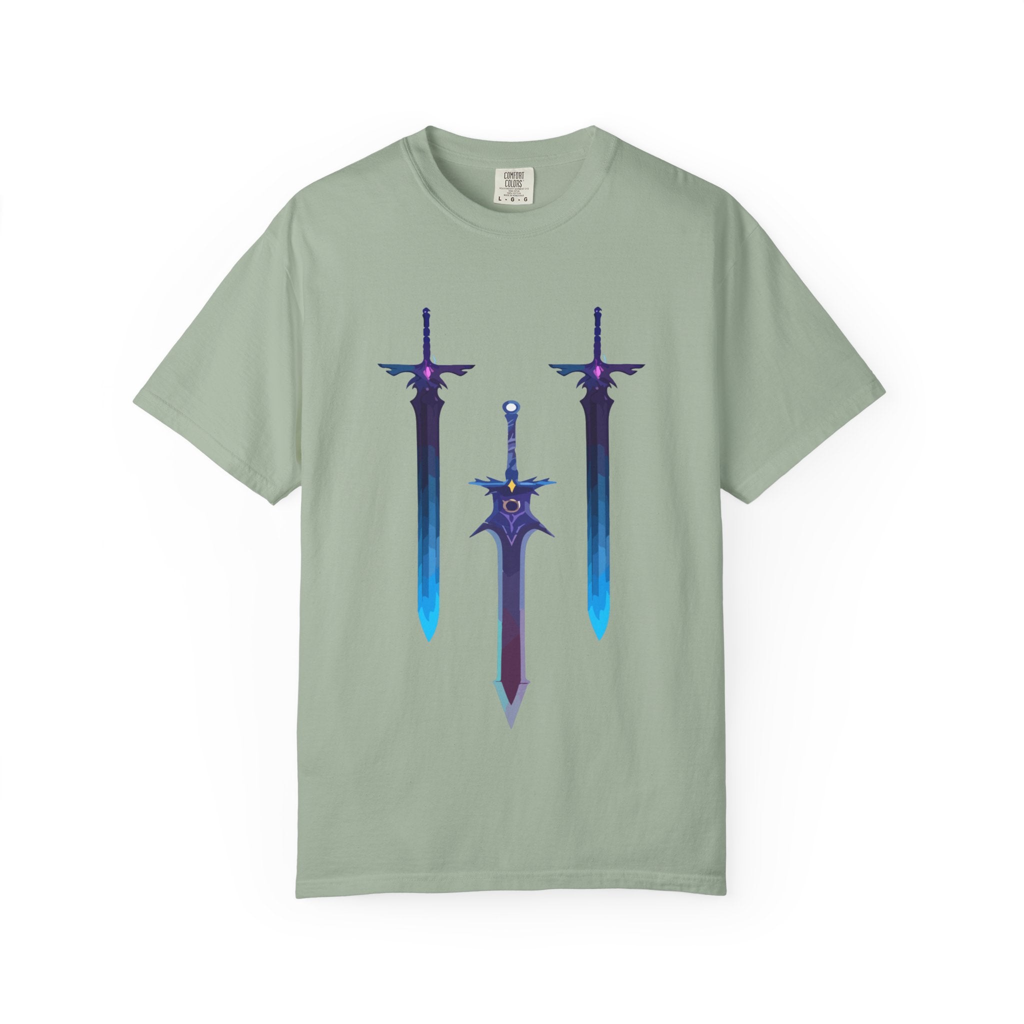 Magical Aura Swords Graphic Printed T-shirt — Pastel Fantasy Magical Swords
