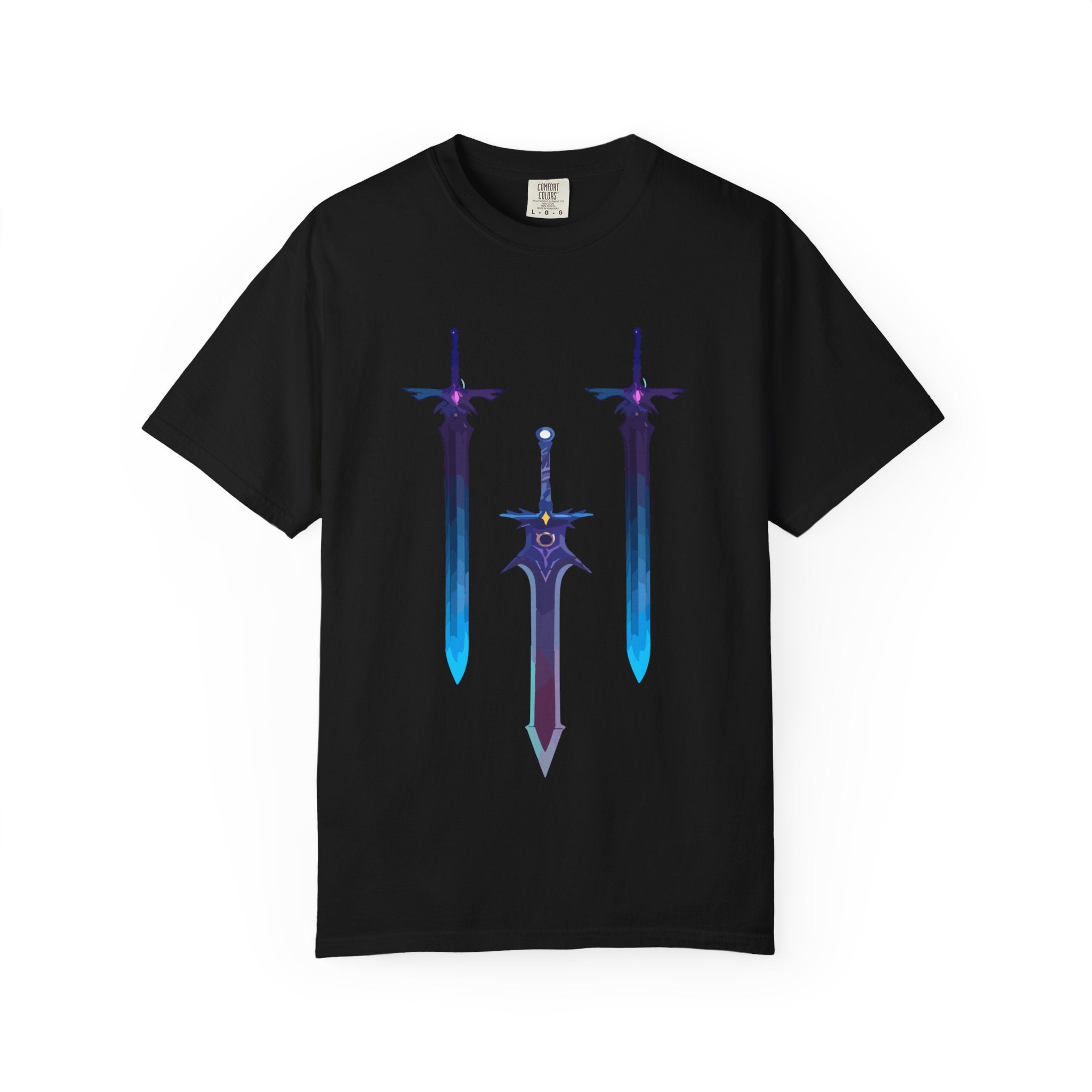 Magical Aura Swords Graphic Printed T-shirt — Pastel Fantasy Magical Swords