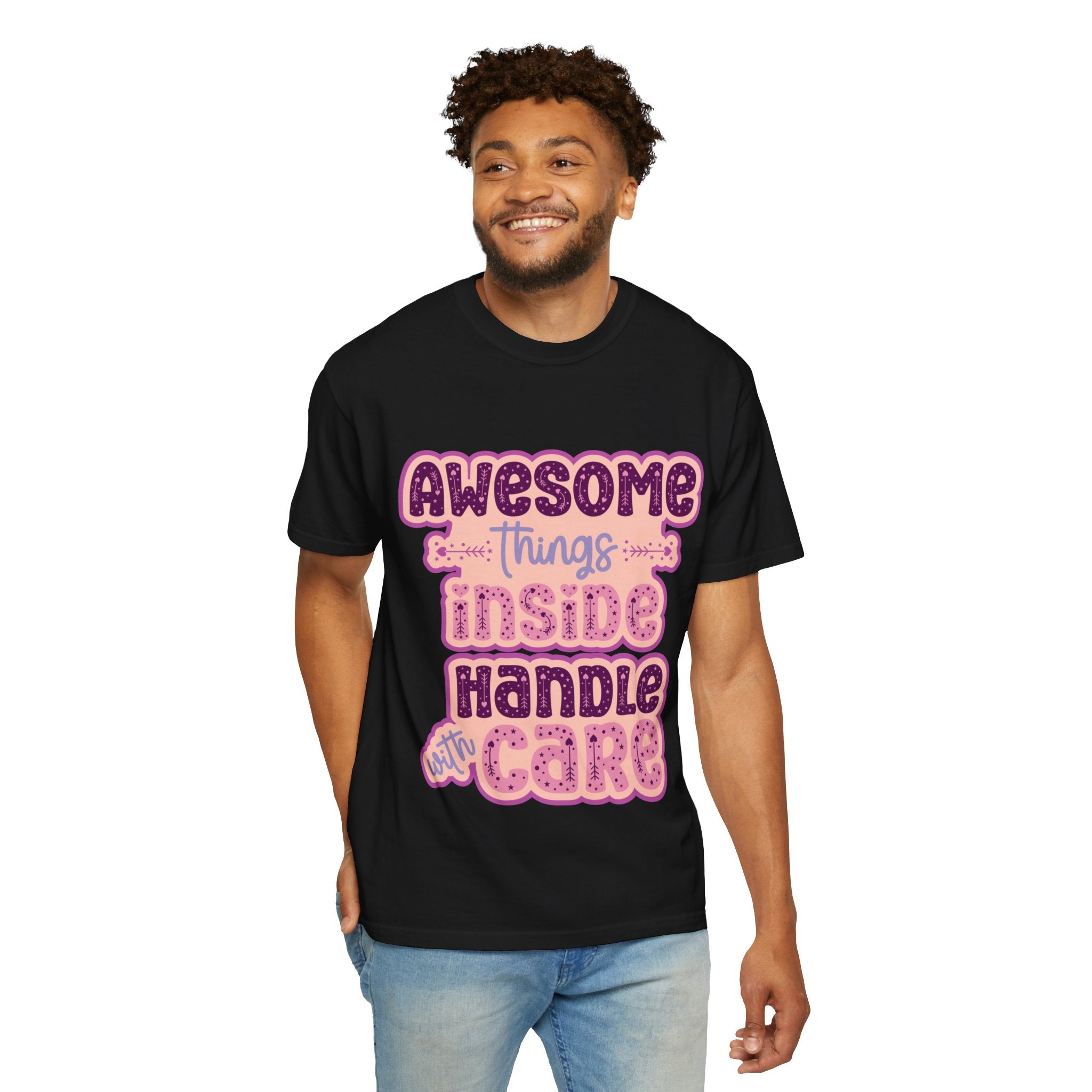 Retro "Awesome Things Inside, Handle With Care" T-Shirt