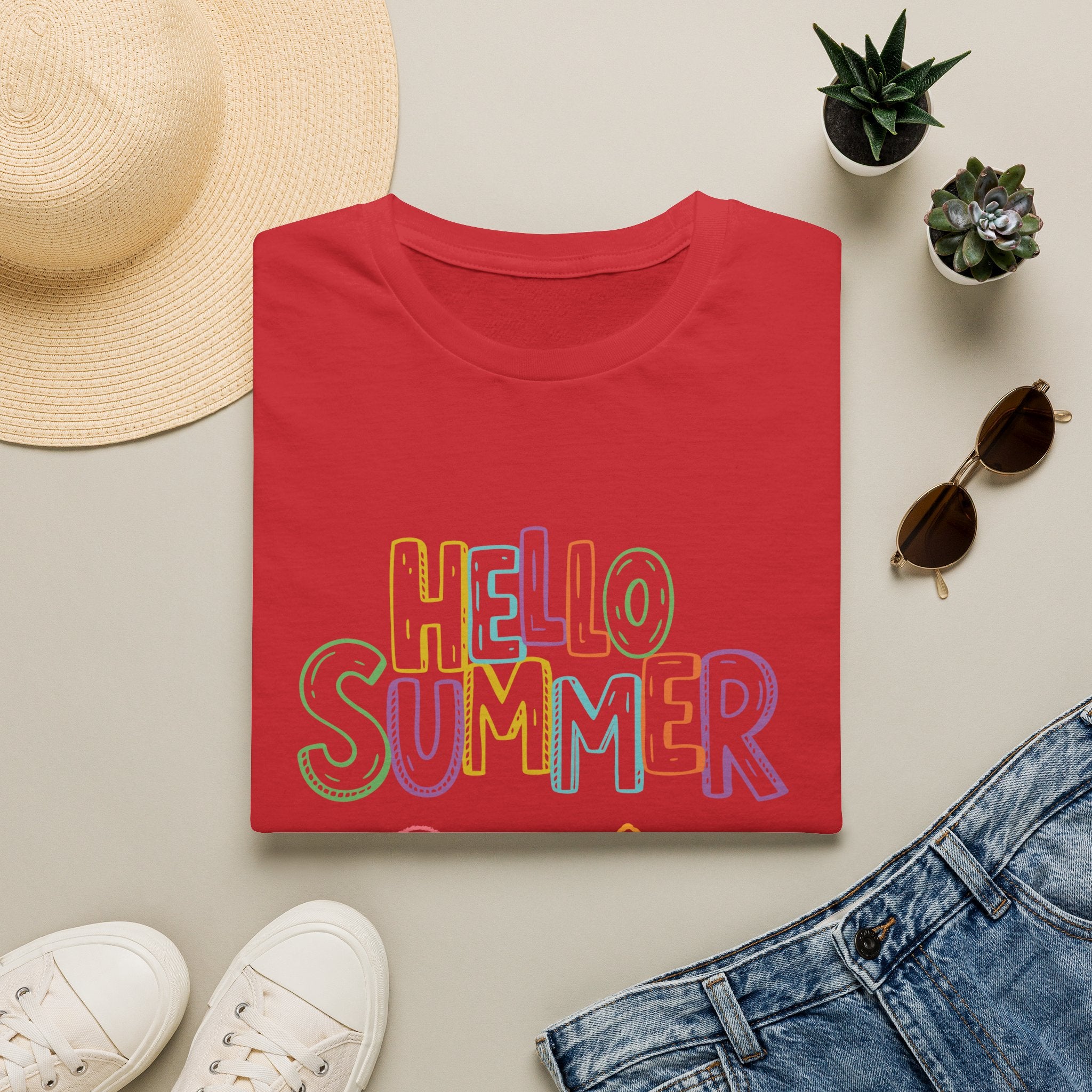 Hello Summer T-Shirt — Pastel Beach Vibes Graphic Tee