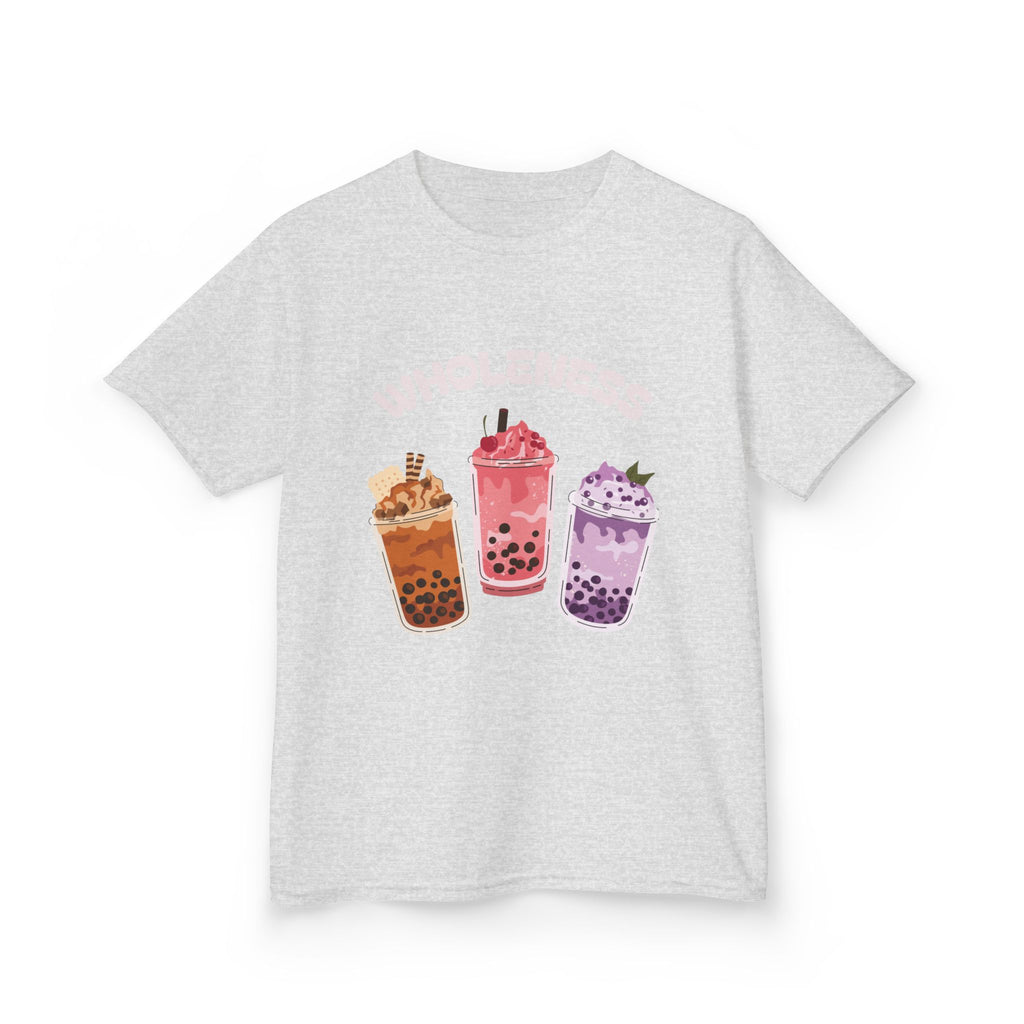 Youth Comfortable Boba Tea "WHOLENESS" Printed T-shirt