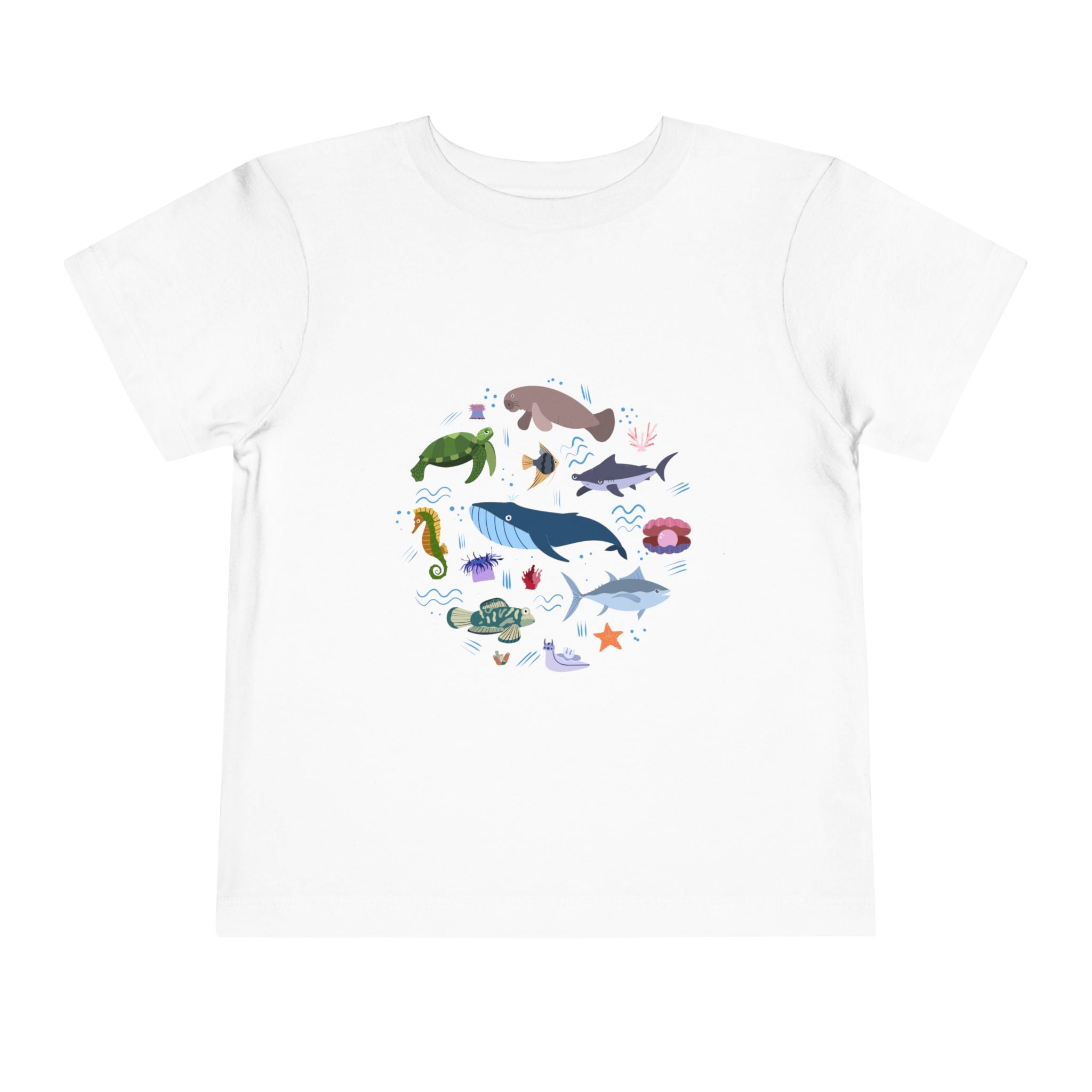 Toddler Tee — Cute Ocean Animals Circle Graphic