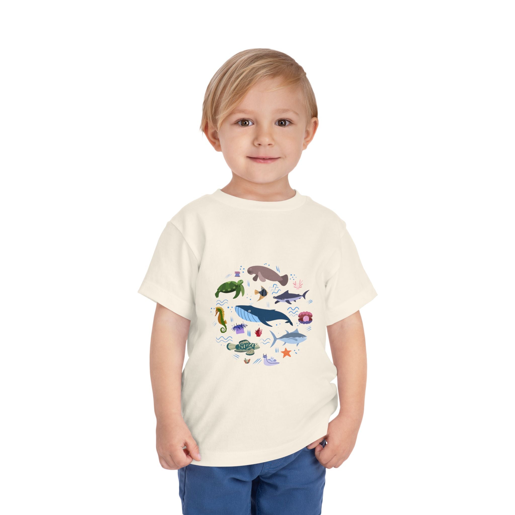 Toddler Tee — Cute Ocean Animals Circle Graphic