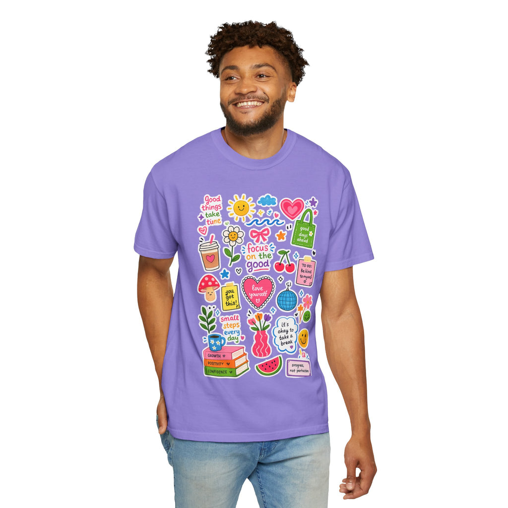 Positive Doodles Graphic T-Shirt — "Focus on the Good" Inspirational Tee