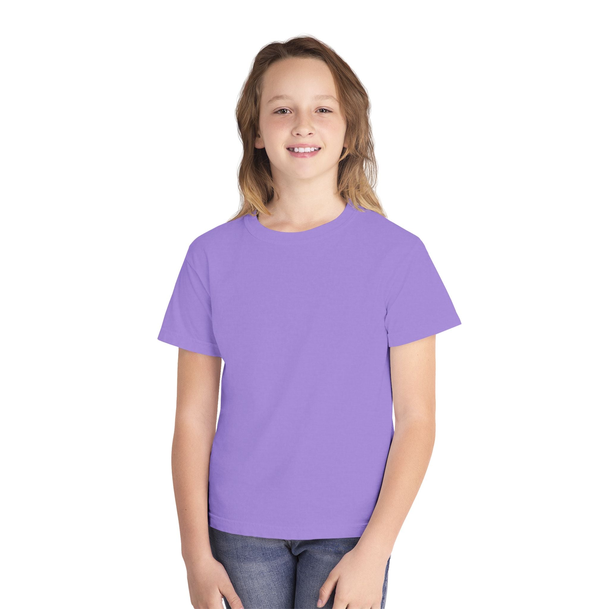 Kids Plain Colored T-Shirt — Classic Youth Midweight Tee
