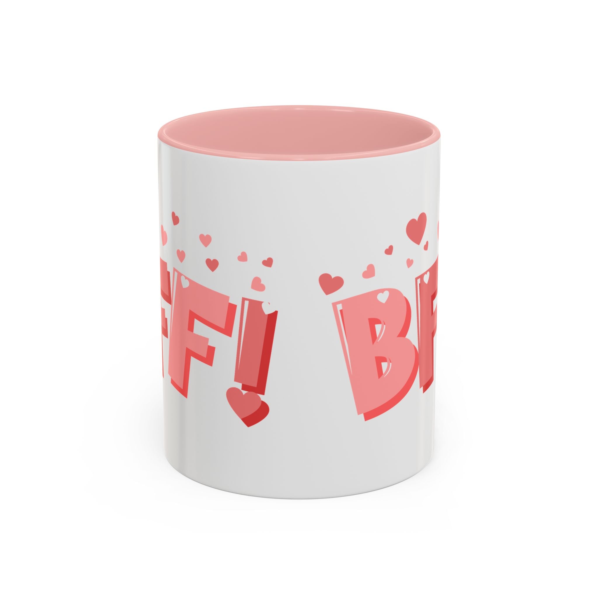 BFF! Pink Accent Coffee Mug — Best Friend Valentine Gift (11/15oz)