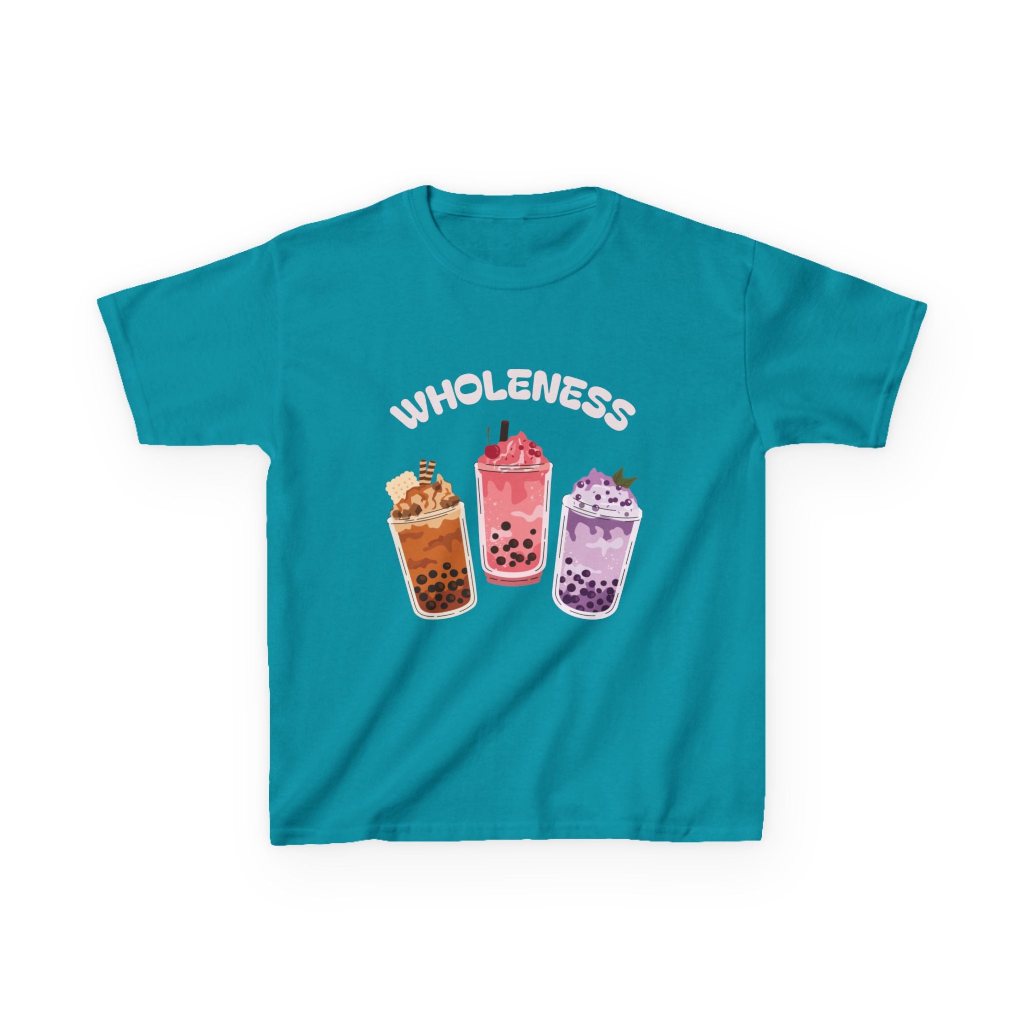 Youth Comfortable Boba Tea "WHOLENESS" Printed T-shirt