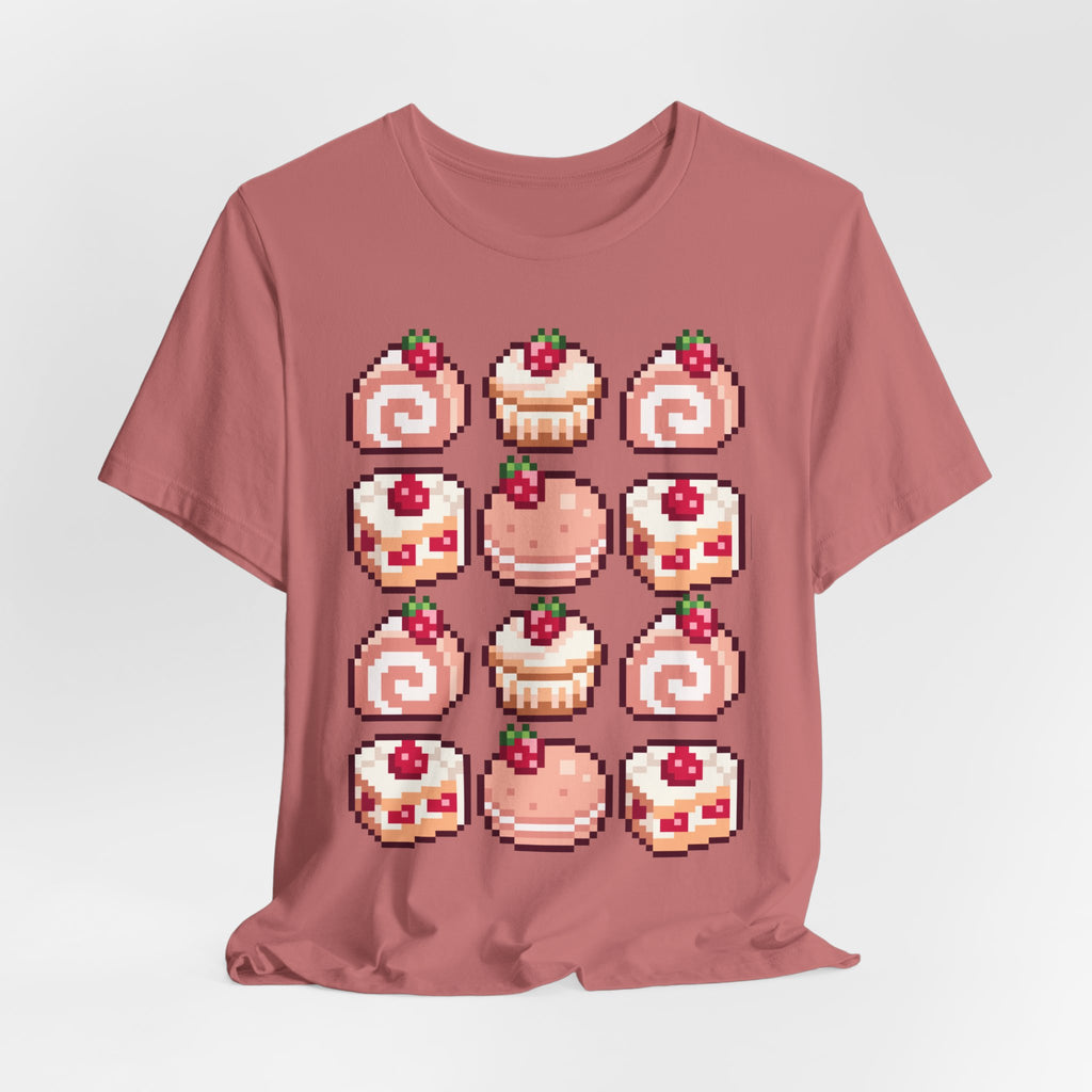 Kawaii Strawberry Pastry T-Shirt — Cute Pixel Dessert Tee