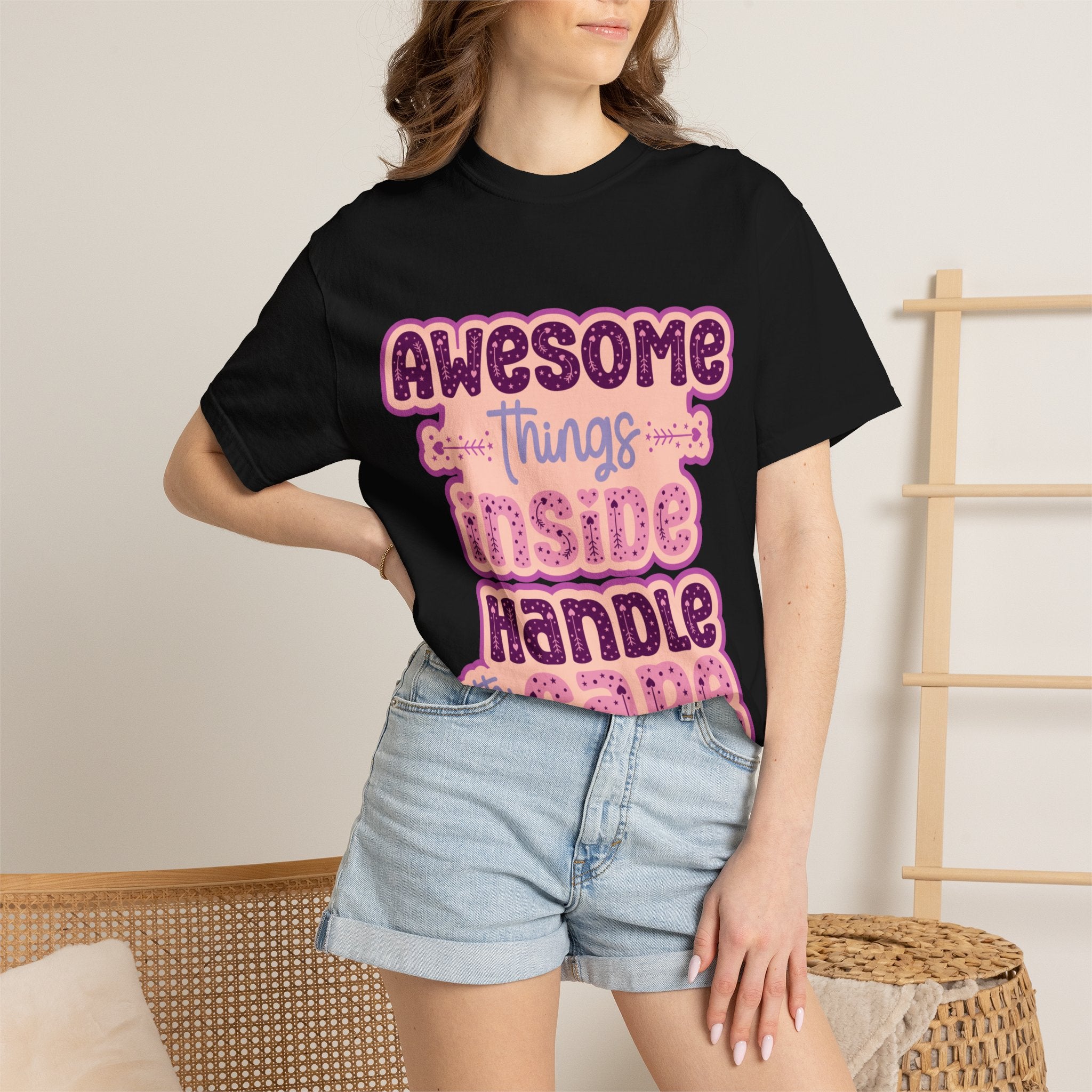 Retro "Awesome Things Inside, Handle With Care" T-Shirt