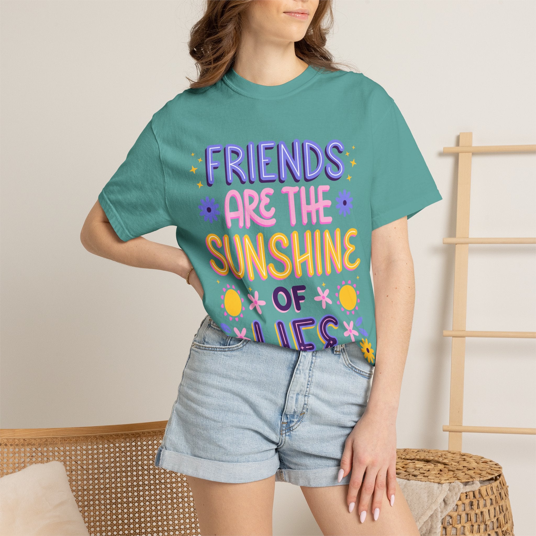 Friends Are the Sunshine of Life Text Printed UnisexT-Shirt