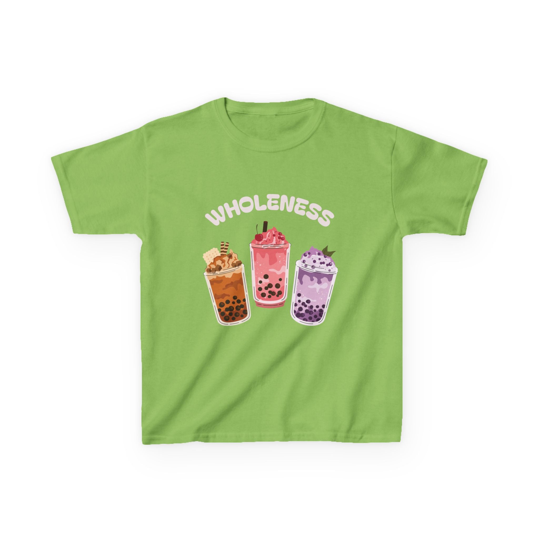 Youth Comfortable Boba Tea "WHOLENESS" Printed T-shirt