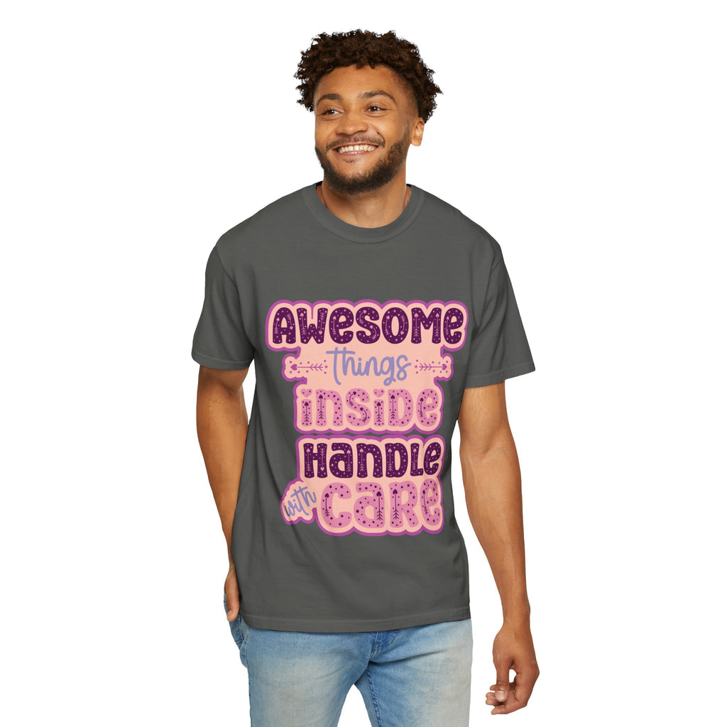 Retro "Awesome Things Inside, Handle With Care" T-Shirt