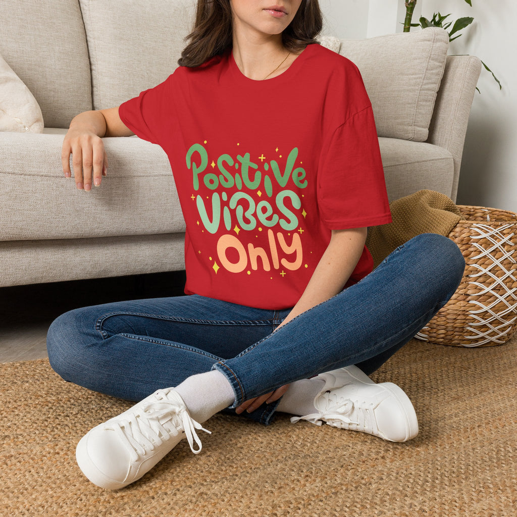 Positive Vibes Only Text Printed T-Shirt - Feel Good Vibes T-shirt