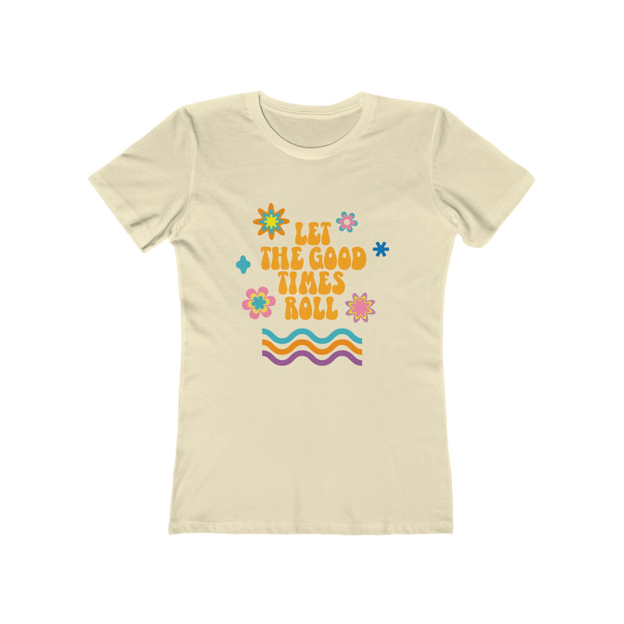 Retro Floral "Let The Good Times Roll" Boyfriend Tee
