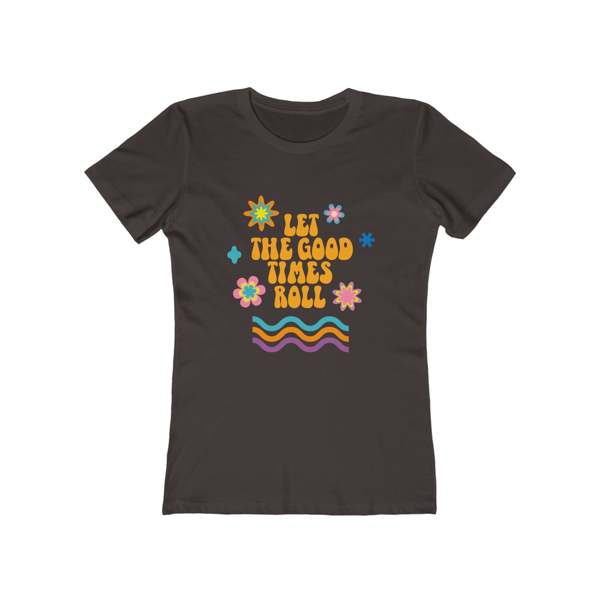 Retro Floral "Let The Good Times Roll" Boyfriend Tee