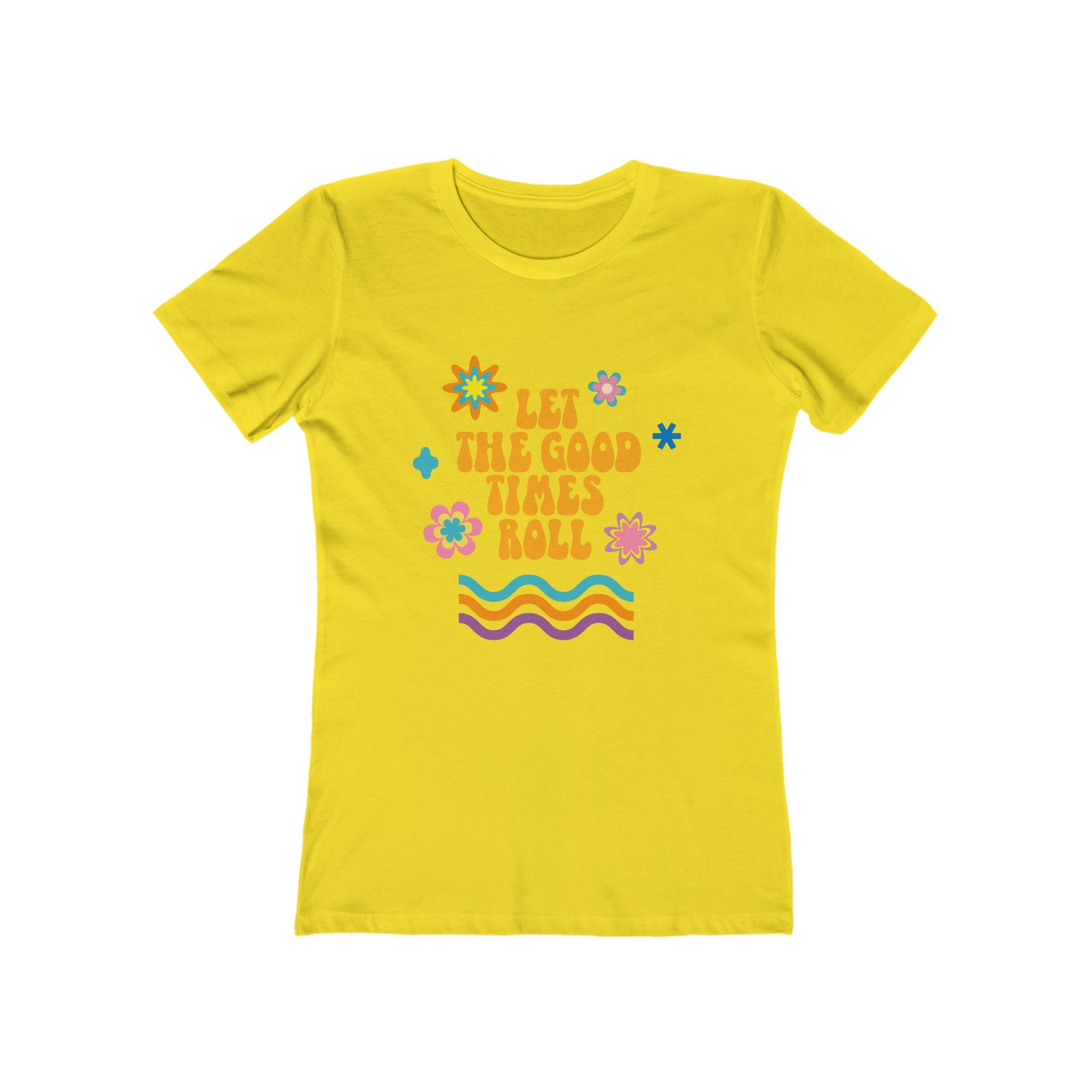 Retro Floral "Let The Good Times Roll" Boyfriend Tee