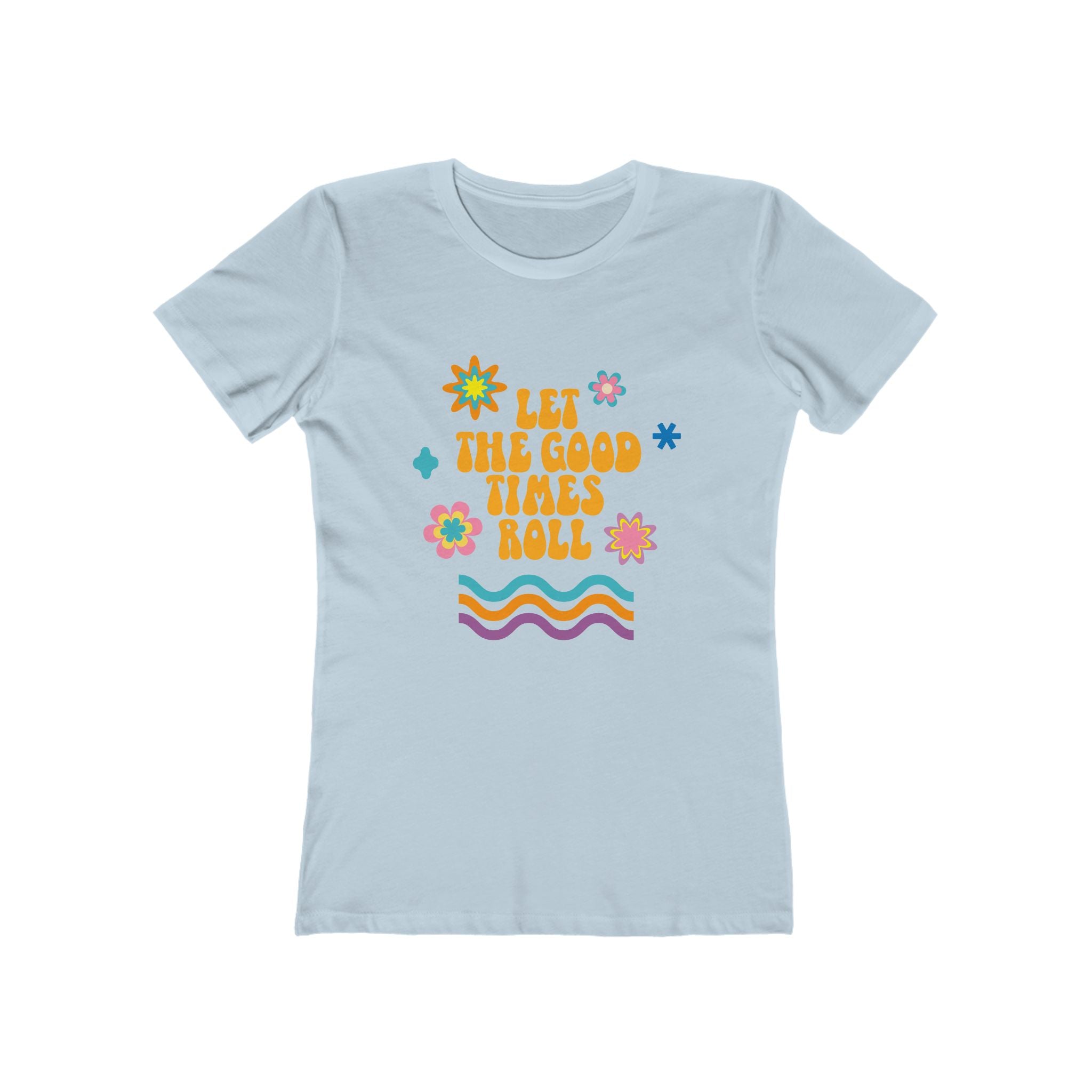 Retro Floral "Let The Good Times Roll" Boyfriend Tee