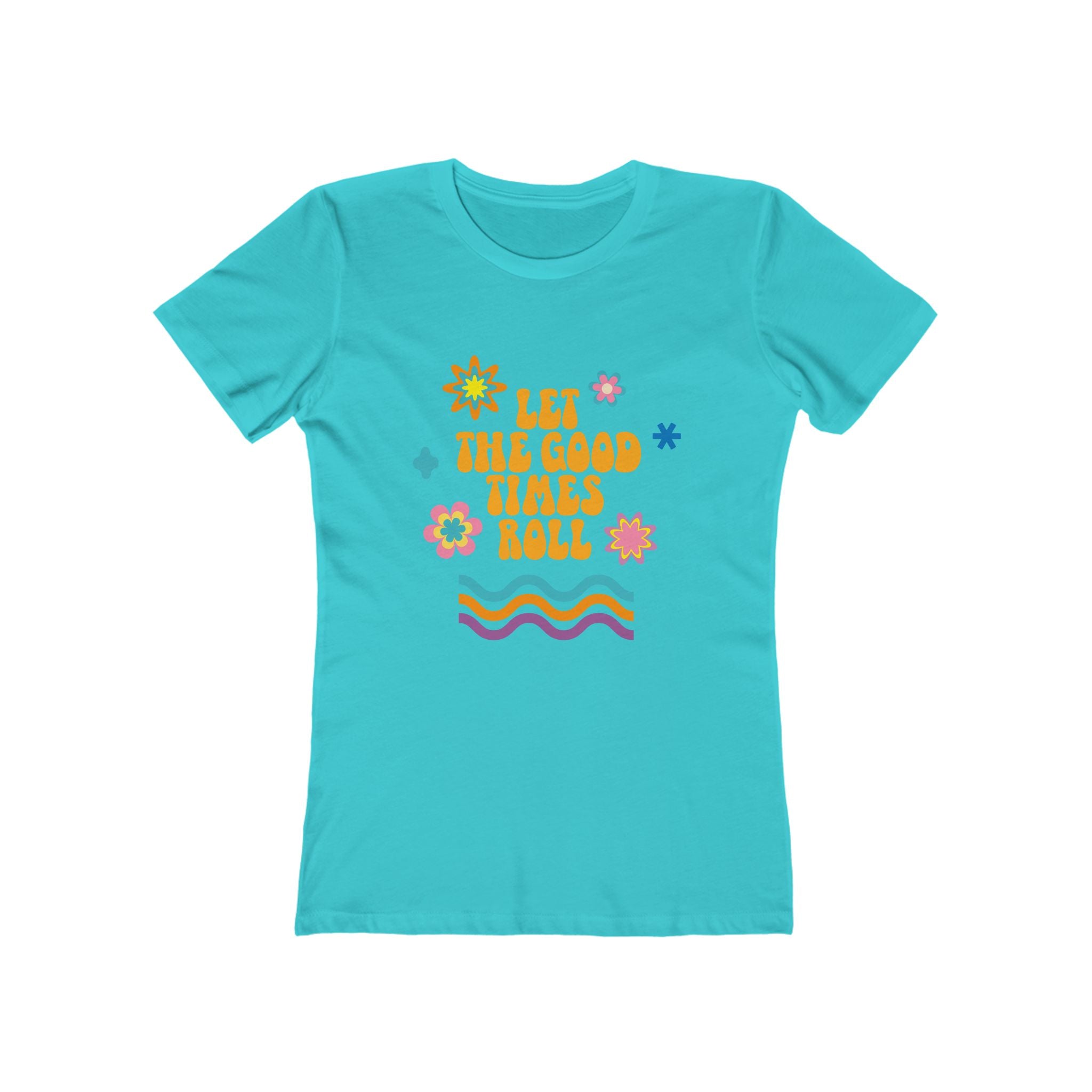 Retro Floral "Let The Good Times Roll" Boyfriend Tee