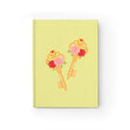 Floral Rose Key Hardcover Journal — Romantic Yellow Ruled Notebook