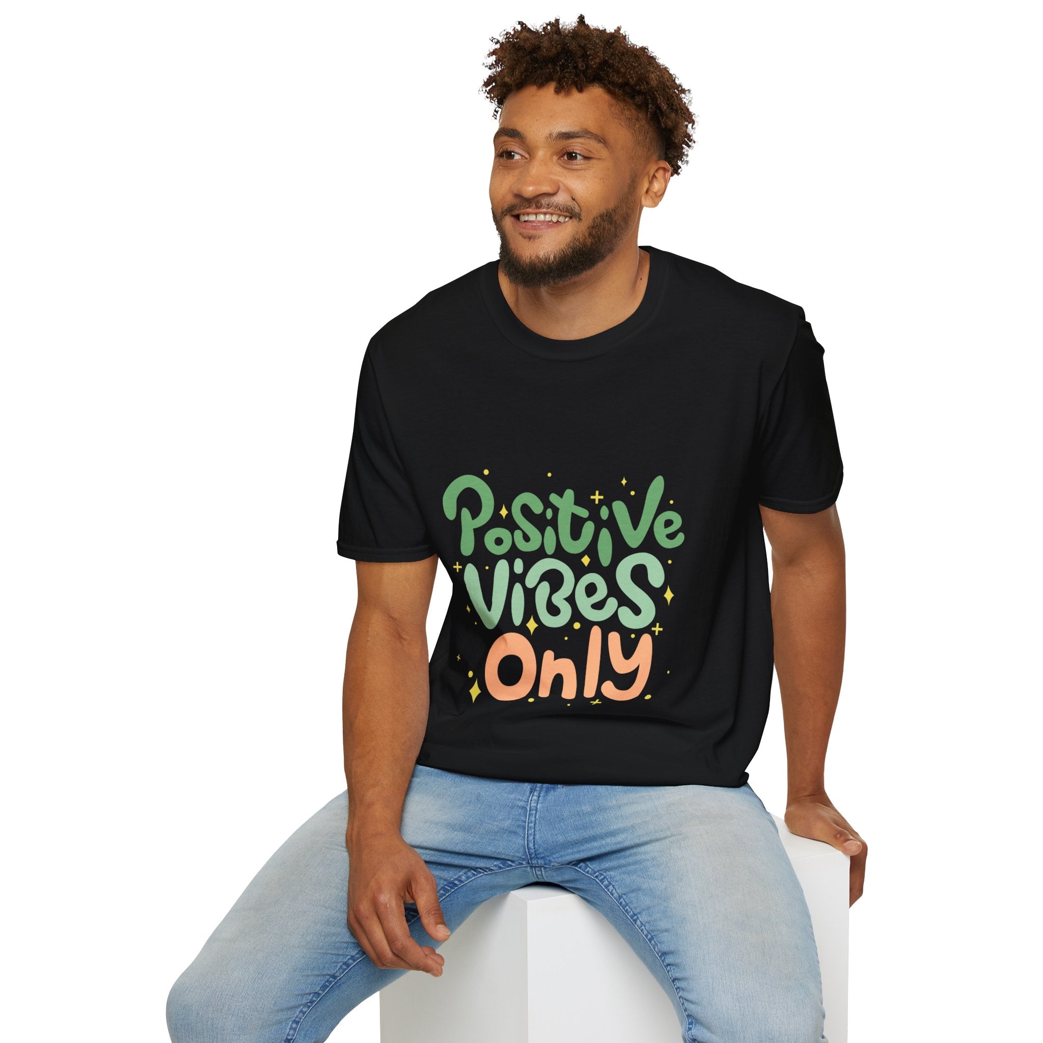 Positive Vibes Only Text Printed T-Shirt - Feel Good Vibes T-shirt