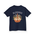 Kids 'Blessed' Floral Basket Tee — Cute Spring Youth T-Shirt