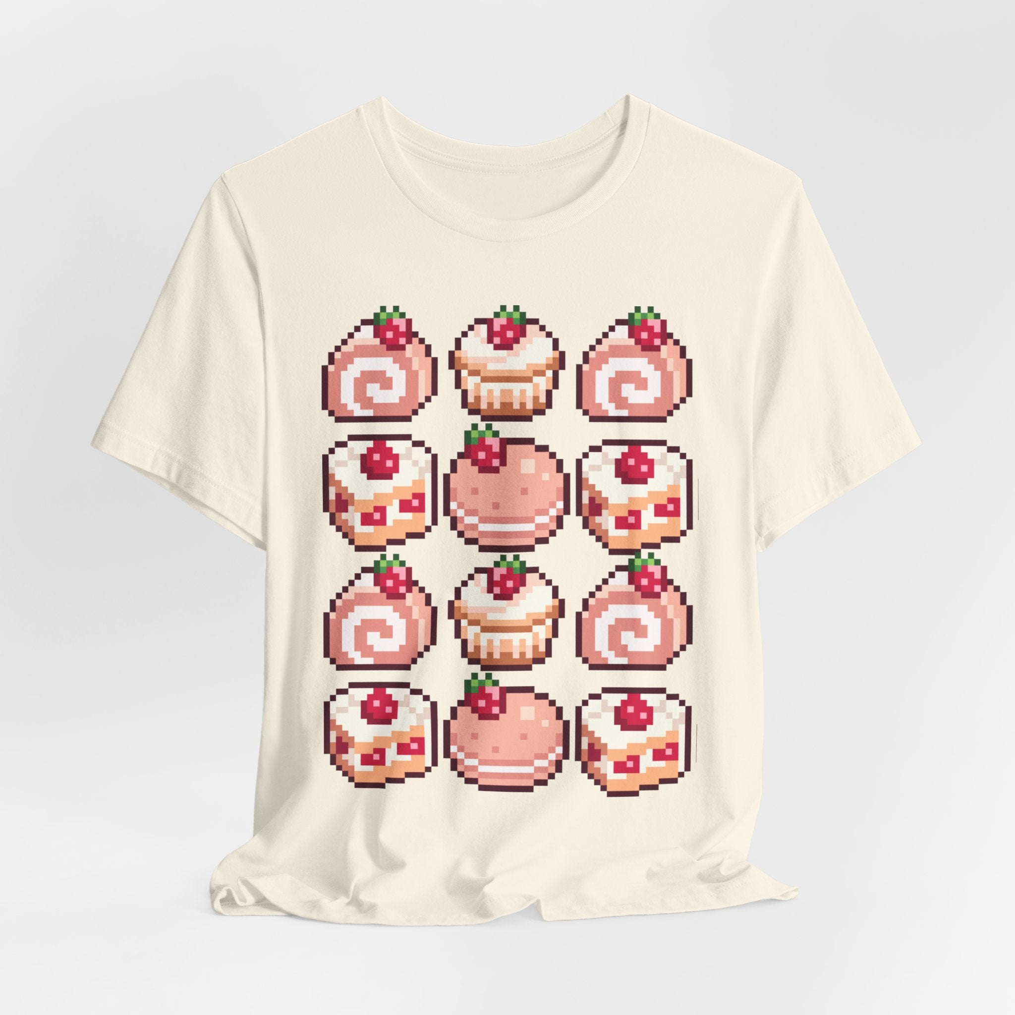 Kawaii Strawberry Pastry T-Shirt — Cute Pixel Dessert Tee