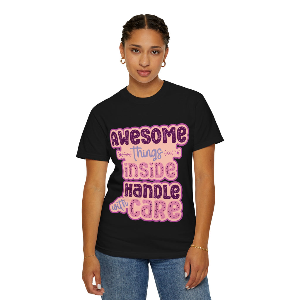 Retro "Awesome Things Inside, Handle With Care" T-Shirt