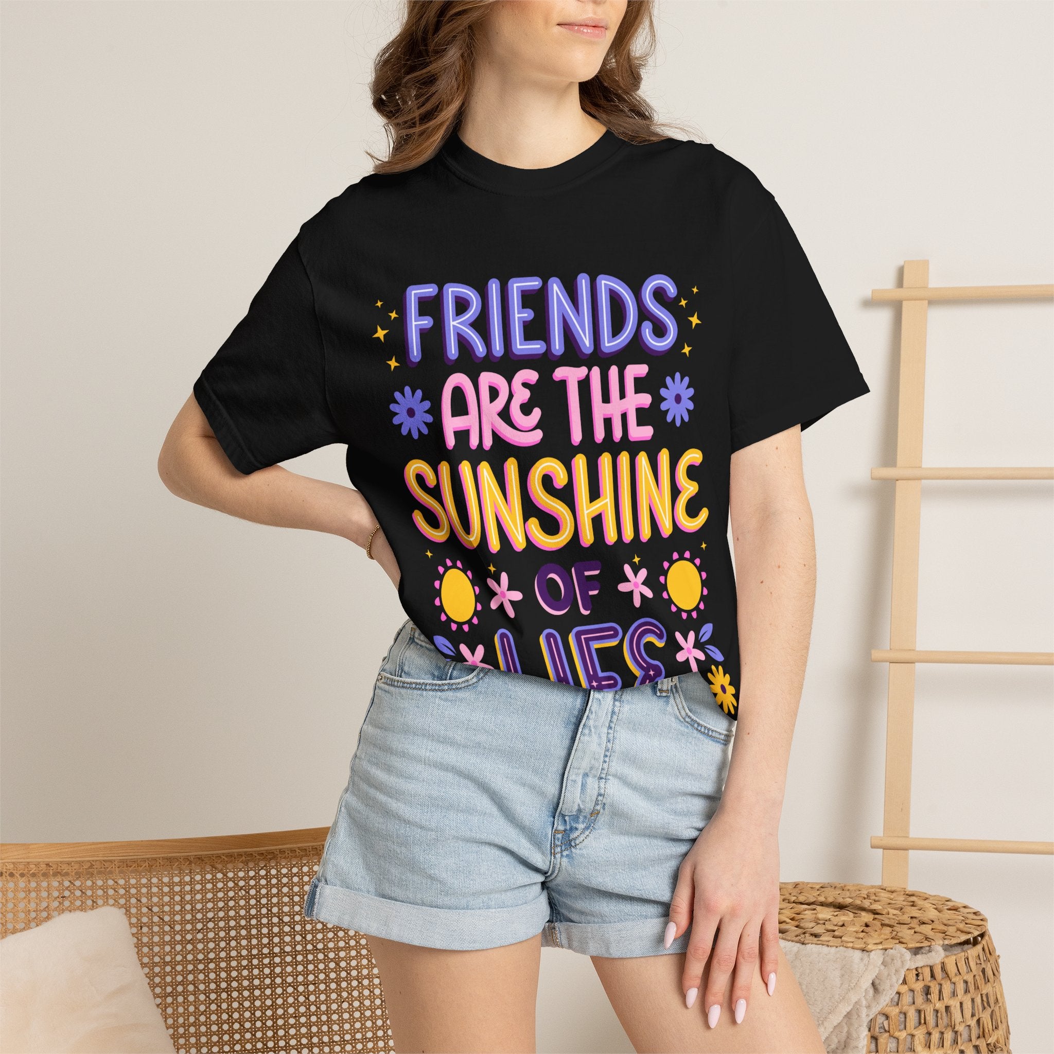 Friends Are the Sunshine of Life Text Printed UnisexT-Shirt