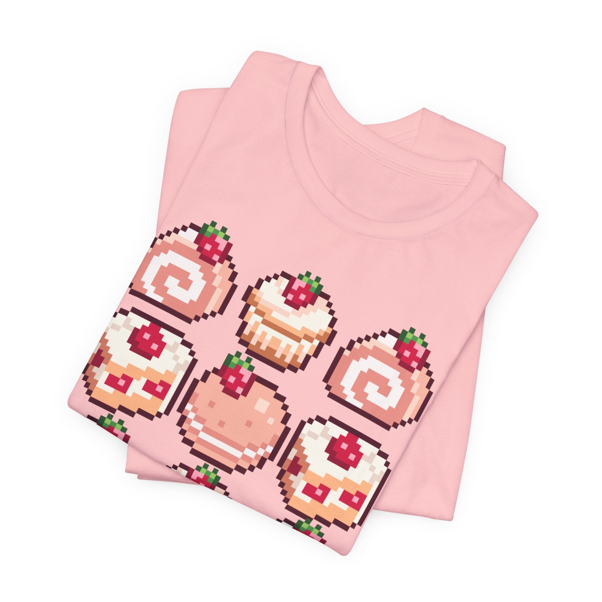 Kawaii Strawberry Pastry T-Shirt — Cute Pixel Dessert Tee