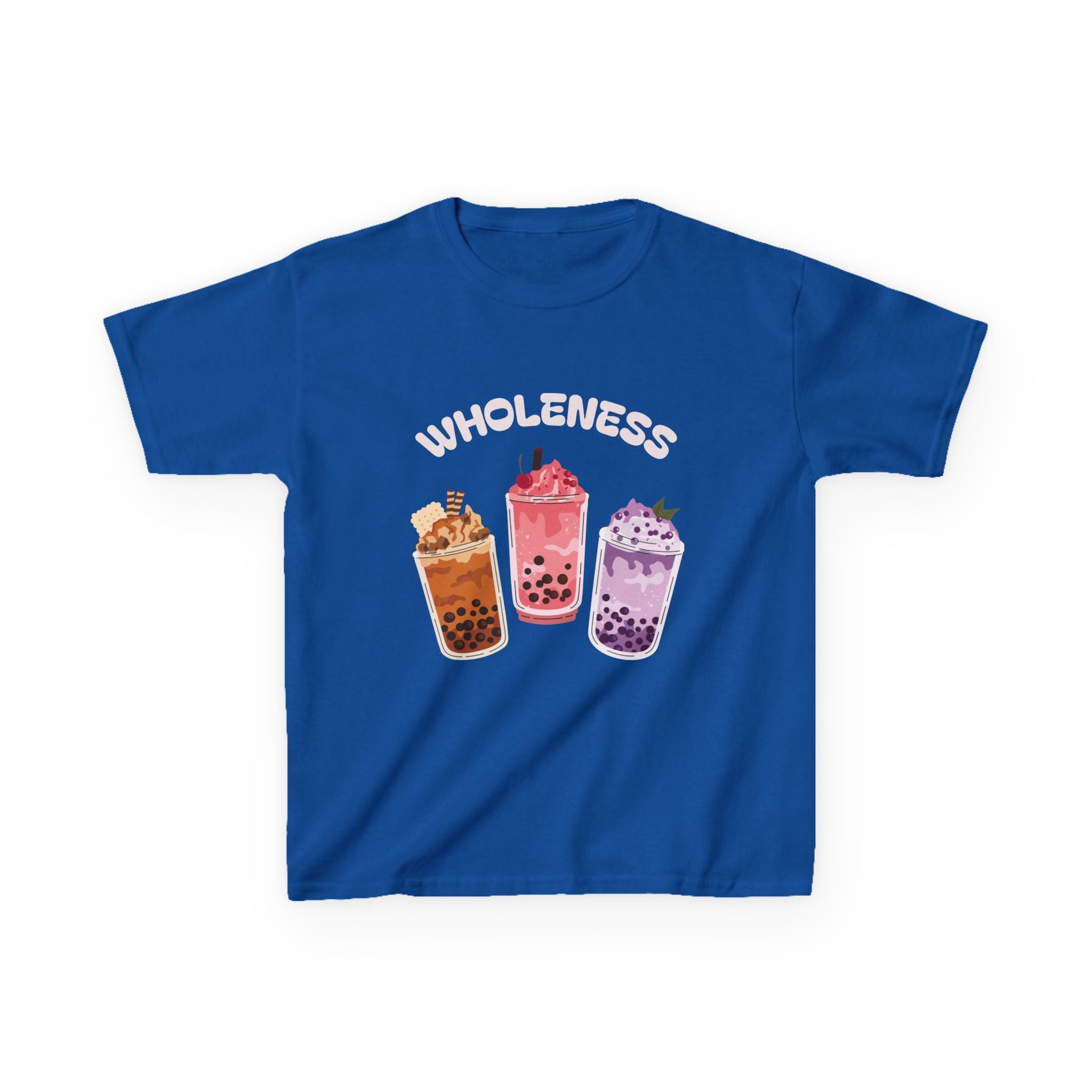 Youth Comfortable Boba Tea "WHOLENESS" Printed T-shirt