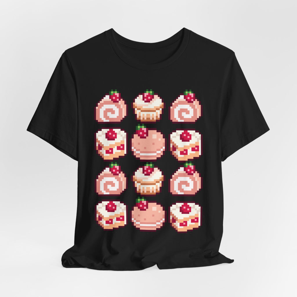 Kawaii Strawberry Pastry T-Shirt — Cute Pixel Dessert Tee