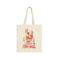Ice Cream Cart Cotton Canvas Tote Bag — Cute Delicious Pastel Dessert Illustration