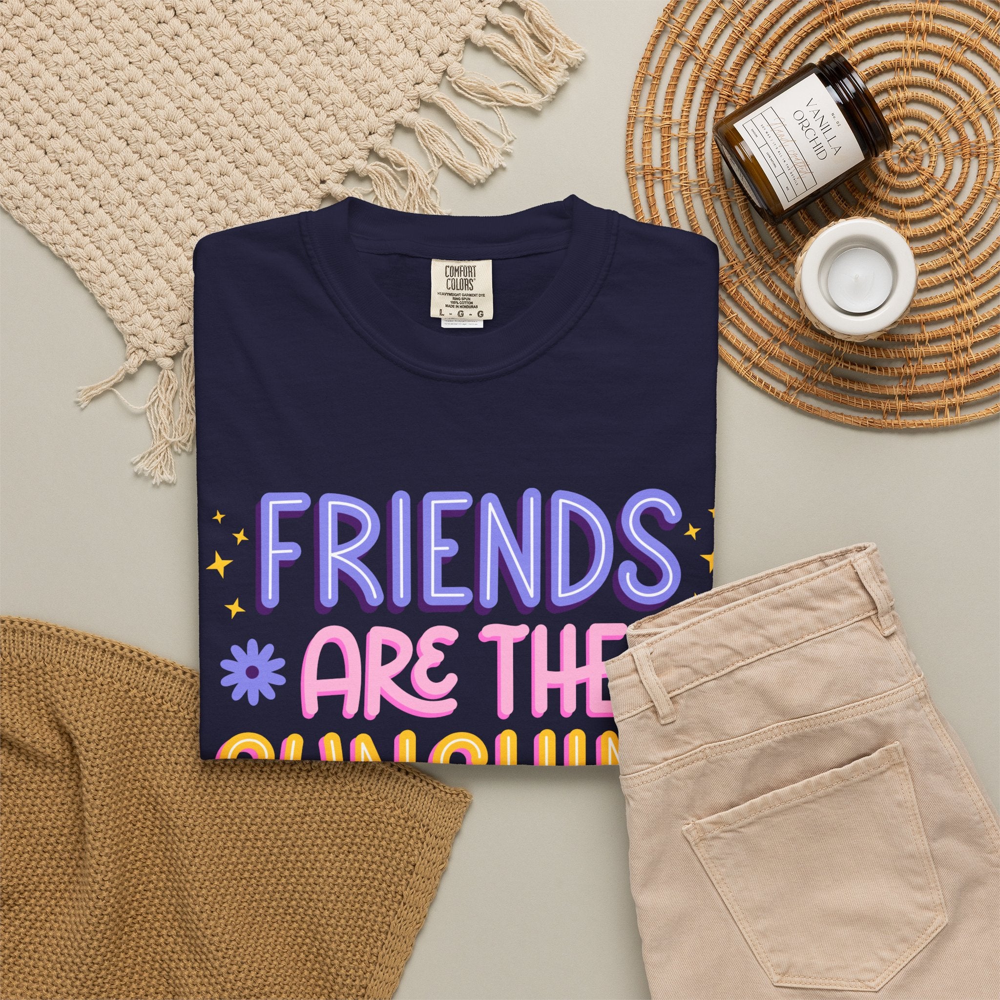 Friends Are the Sunshine of Life Text Printed UnisexT-Shirt