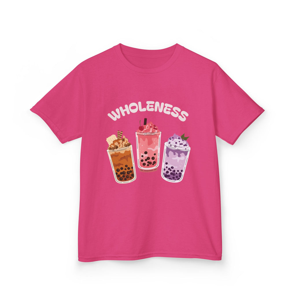 Youth Comfortable Boba Tea "WHOLENESS" Printed T-shirt