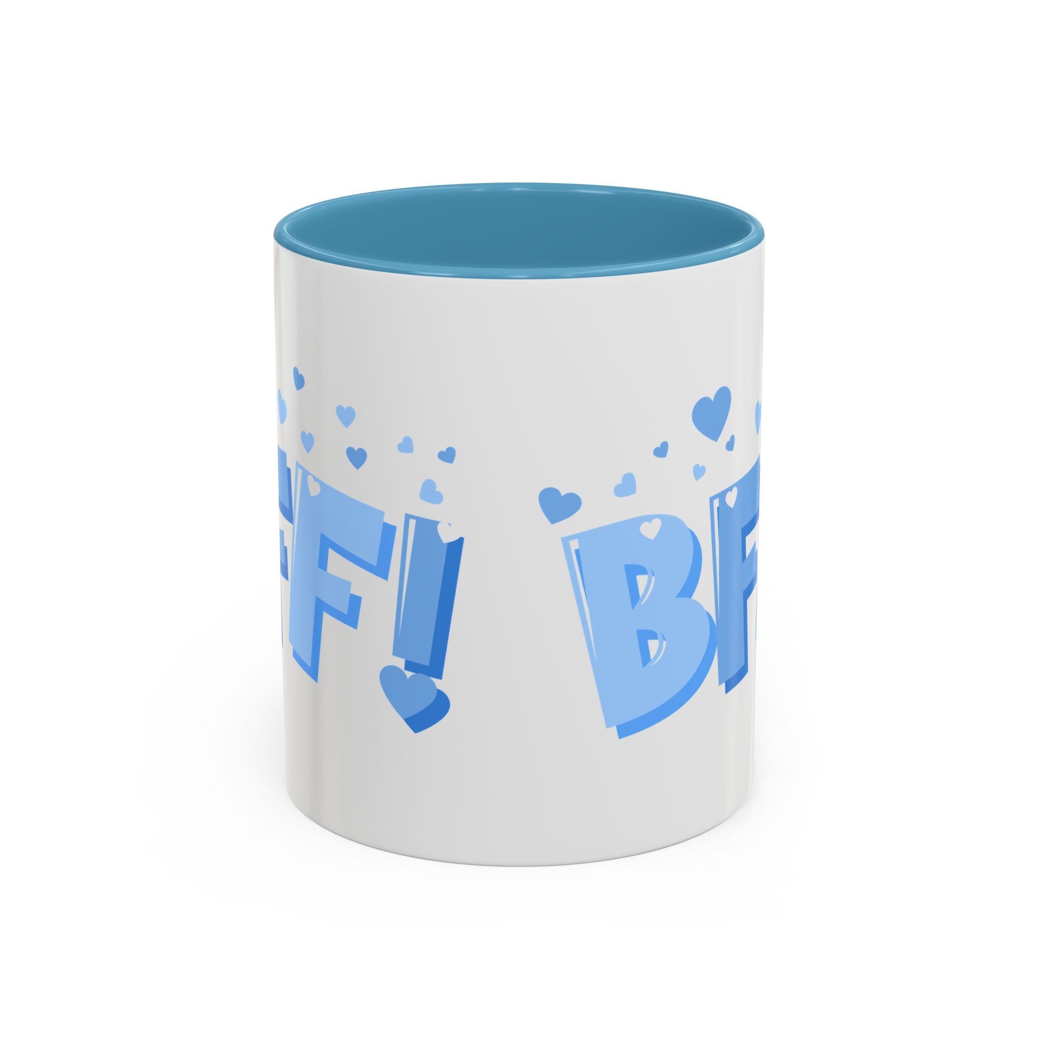 BFF Coffee Mug – Blue Heart Best Friend Accent Mug (11/15 oz)