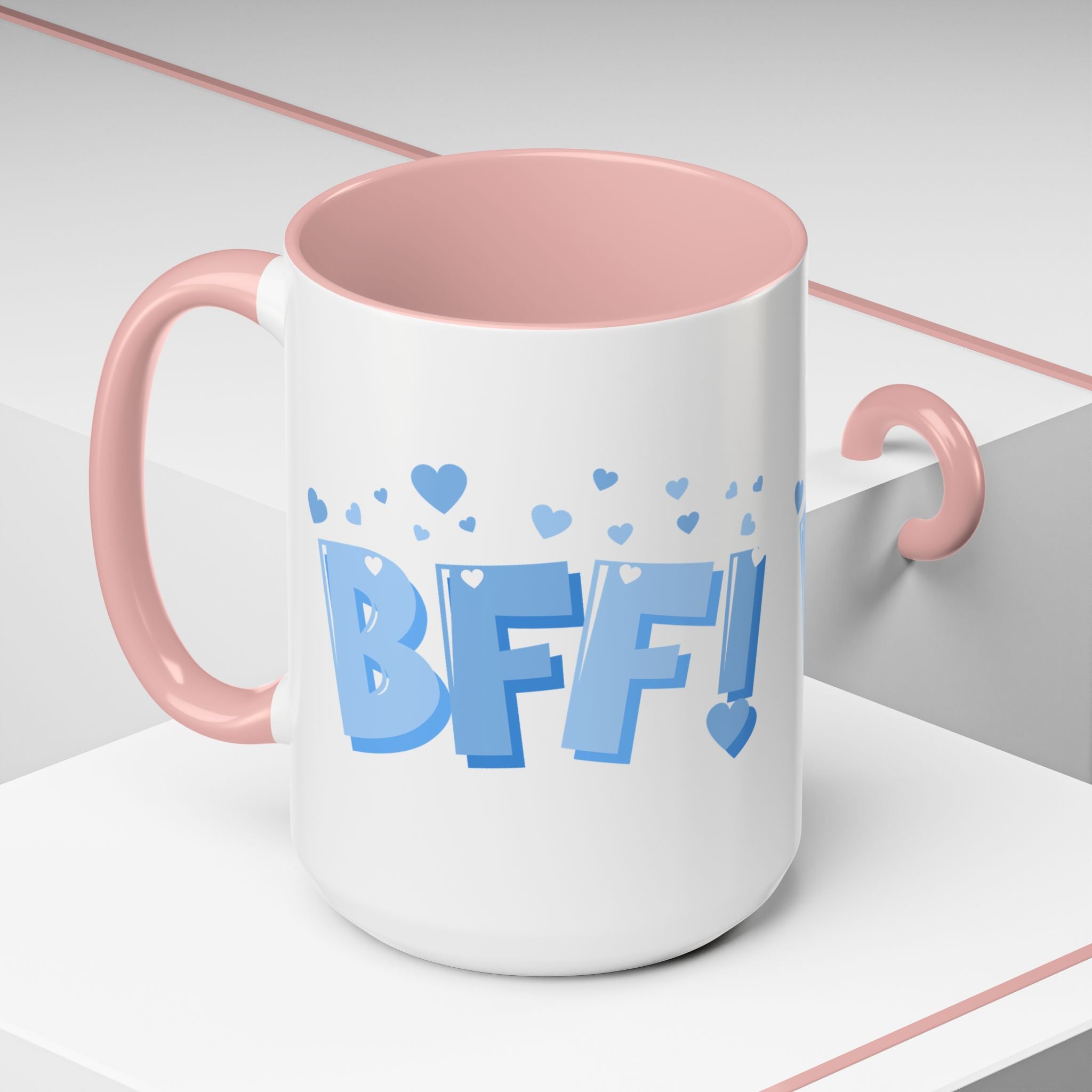 BFF Coffee Mug – Blue Heart Best Friend Accent Mug (11/15 oz)