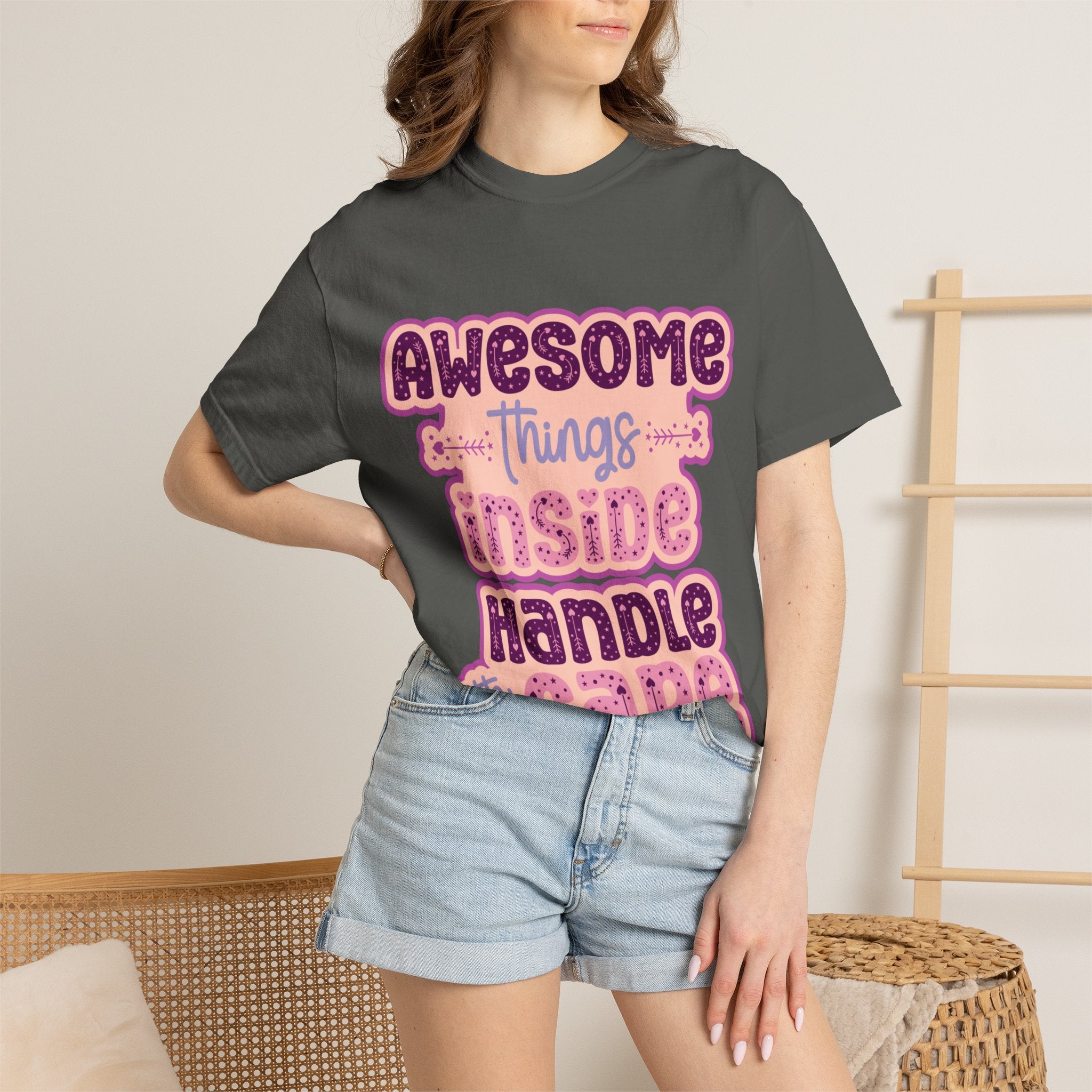 Retro "Awesome Things Inside, Handle With Care" T-Shirt