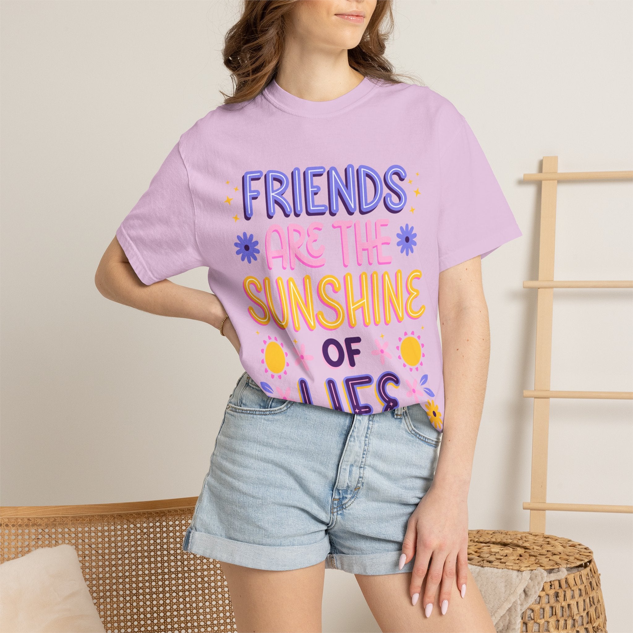 Friends Are the Sunshine of Life Text Printed UnisexT-Shirt