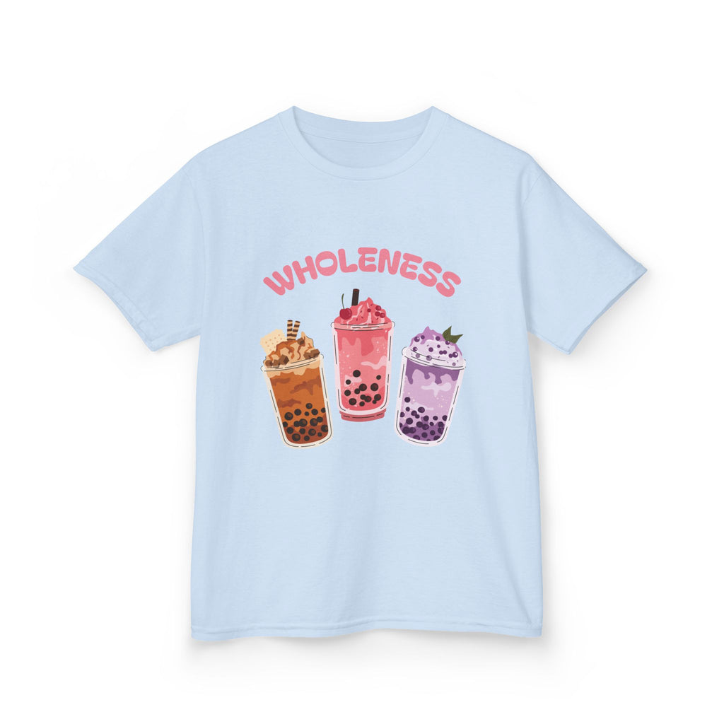 Youth Comfortable Boba Tea "WHOLENESS" Printed T-shirt
