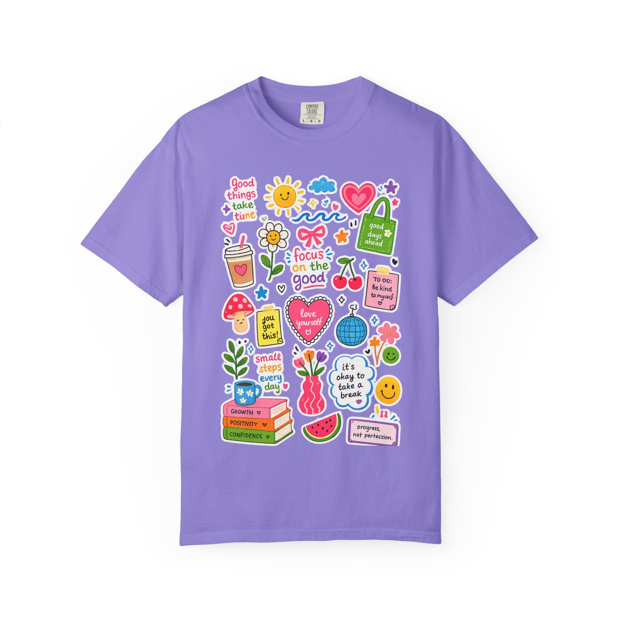 Positive Doodles Graphic T-Shirt — "Focus on the Good" Inspirational Tee